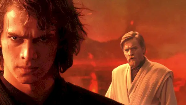 Anakin y Obi-Wan en Star Wars: La venganza de los Sith.