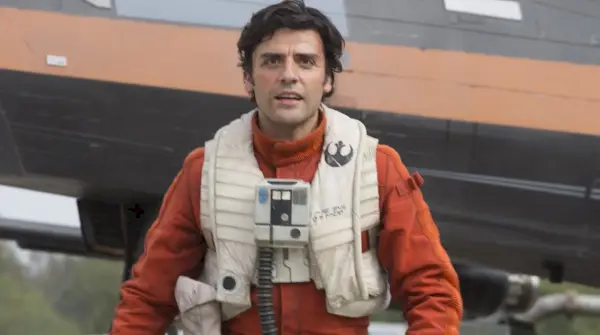 Oscar Isaac nel ruolo di Poe Dameron in Star Wars: Il Risveglio della Forza