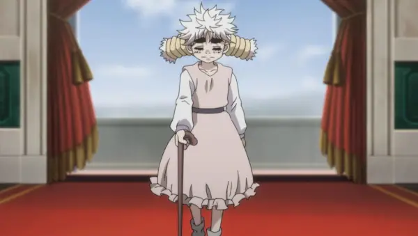 Komugi avec sa canne dans Hunter x Hunter (2011)