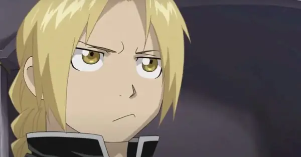 Mein Junge Edward Elric gibt in Fullmetal Alchemist Brotherhood etwas Frechheit