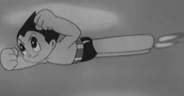 Slika iz tematske pjesme serije Tetsuwan Atom iz 1963., poznatog kao Astro Boy