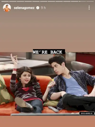 Selena Gomez insta story screenshot Wizards of Waverly Place