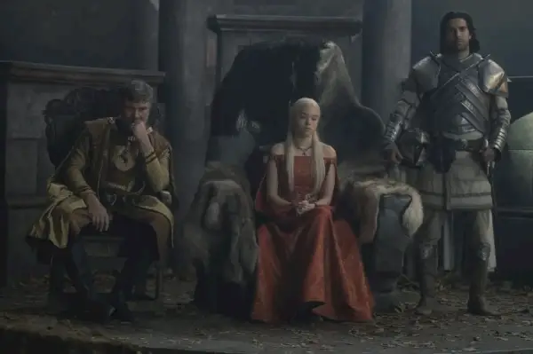 La princesa Rhaenyra Targaryen en la corte en la sede de la Casa Baratheon, el castillo de Storm