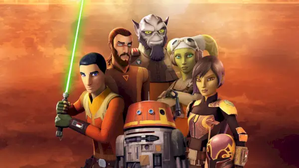 طاقم الشبح من سلسلة الرسوم المتحركة Star Wars Rebels يقفون معًا