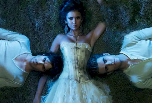 Ian Somerhalder, Paul Wesley e Nina Dobrev em Diários de um Vampiro (2009)