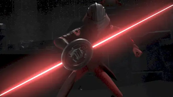 Osmi brat maše svjetlosnim mačem u sceni iz Star Wars Rebels