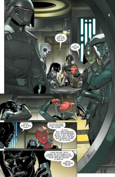 Een volledige pagina uit de Marvel Comics-serie Darth Vader: Dark Lord of the Sith